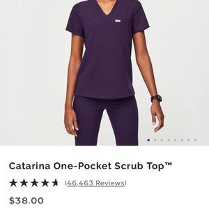 Figs XL scrub top in purple jam